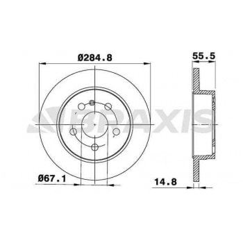 FREN DISKI ARKA ML-CLASS W163 98>05 - BRAXIS AE0484