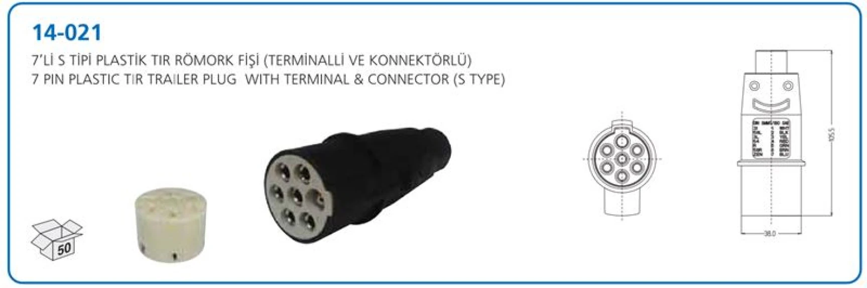 Unıversal Truck Romork Fisi 12v 7 Pin - Jaeger / Reisch / Sommer) - Aksa 14-021