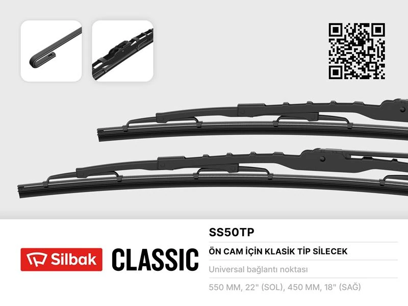 Fiat Silecek Supurgesi 550 / 450mm Doblo - Silbak Ss50tp