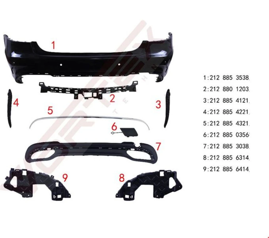 Mercedes Arka Tampon Set Amg W212 13> - Vortex V2206220