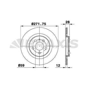 ARKA FREN AYNASI P807 2.0-2.2HDI 02> C8 2.0HDI 2.2HDI 02> ULYSSE 02> (CAP:272 KALINLIK:12X5DELIK) - BRAXIS AE0254