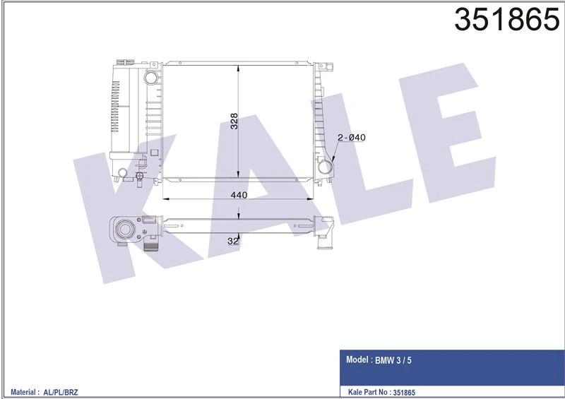 Bmw Motor Su Radyatoru Bmw E30 E36 M30 M43 M44 M52 M20 M50 - Kale 351865