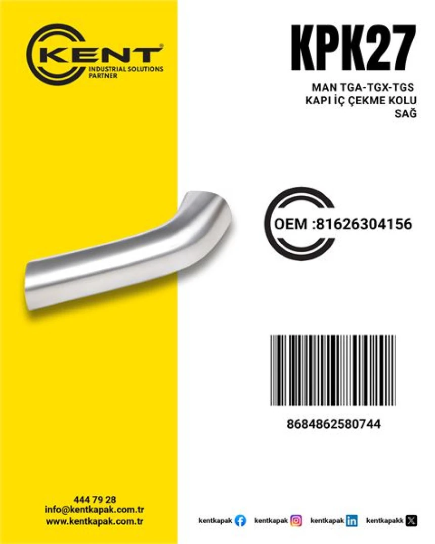 Man Truck Kapı IC Cekme Kolu Sag Man Tgs Tgx - Kent Kpk-27