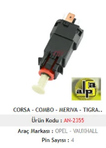 Unıversal Fren Müşürü-Corsa - Combo - Meriva - Tigra - Mcar-An2355