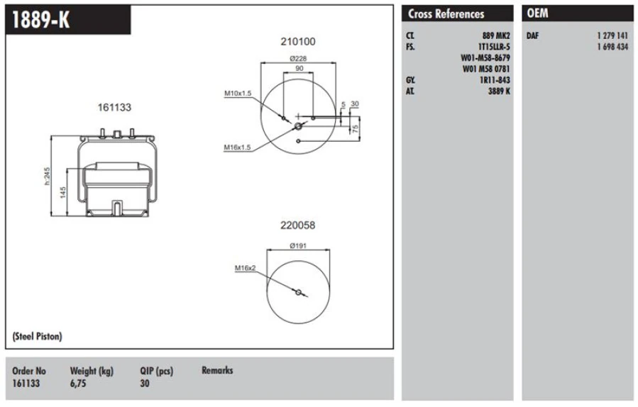 Daf Truck Metallı Suspansıyon Korugu On Daf Xf105 - Connect MD 1889-K
