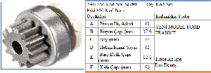 MARŞ DİŞLİSİ-V184 12DİŞ  B1217110C/M154780/12MOT1539/ZEN1539 - FORMMETAL-74780