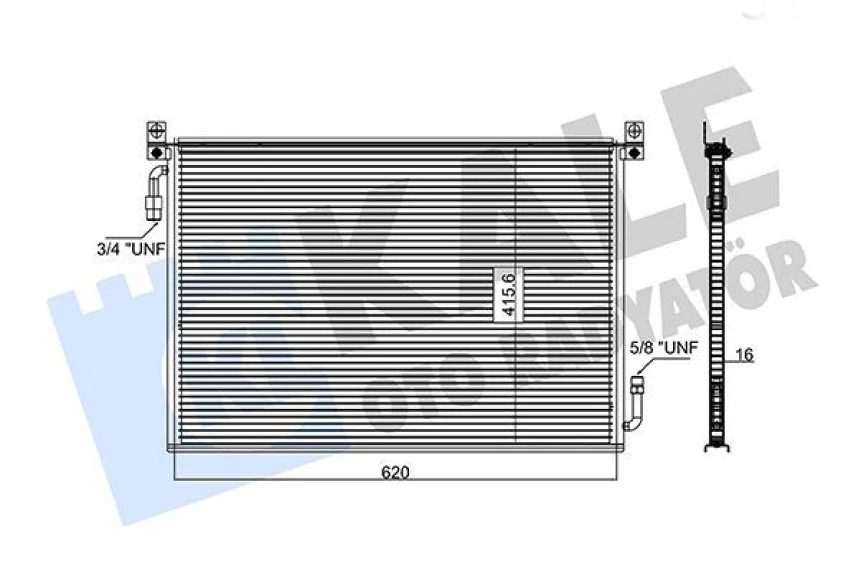 Ford Truck Klima Radyatoru (kondanser) - Ford Cargo / 2530-3230 (al / Brz) - Kale 020abc060