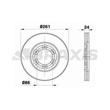 ON FREN DISK AYNASI HAVALI KIA BONGO K2500 TCI 2004-> (261MM) - BRAXIS AE0709