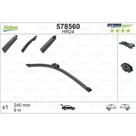 SILECEK SUPURGESI ARKA (240mm) CITROEN C4 CACTUS E3 2014> , A-CLASS W176 12>18 - VALEO 578560