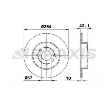 ARKA FREN DISKI ASTRA H MERIVA 1,6 16V,1,7DTI,1,8I 16V (05 / 03 ) COMBO TOUR 1,3 CDTI 16V,1,4 (10 / - BRAXIS AE0186