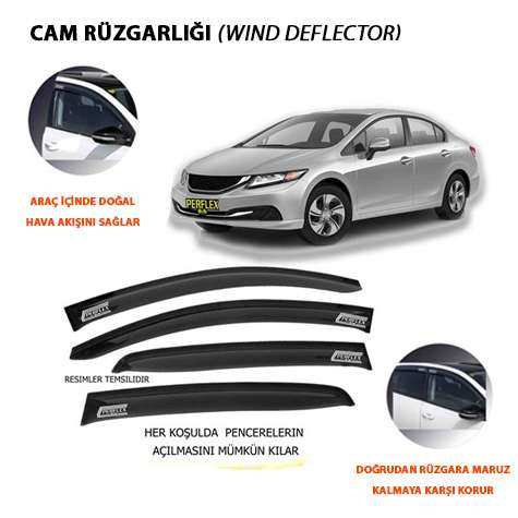 CAM RUZGARLIGI MUGEN TIP 4 PARCA HONDA CIVIC DYNAMIC 2012-2016 - PERFLEX PD4-HD09