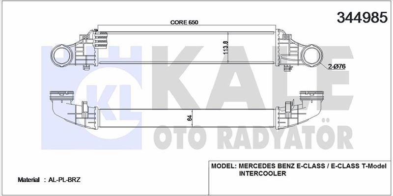 TURBOSARJ RADYATORU E-CLASS W211 02>08 S211 03>09 - KALE 344985