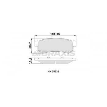 ARKA FREN BALATASI LACETTI 1.4 16V 1.6 1.8 (05 / 2003=> NUBIRA SEDAN;KOMBI 1.4 1.6 1.8 (01 / 2005=> - BRAXIS AA0357