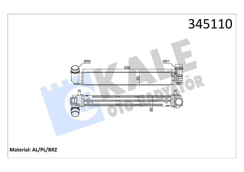 TURBO RADYATORU MEGANE III SCENIC III 1,2TCE / 1,4TCE / 1,5DCI K9K - KALE 345110
