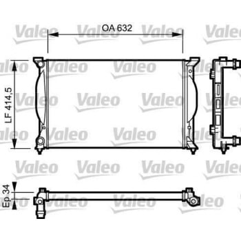 MOTOR RADYATORU ( 632X415X34 ) MANUEL A4 3,0 / Q 00>09 EXEO 09>14 - VALEO 732963