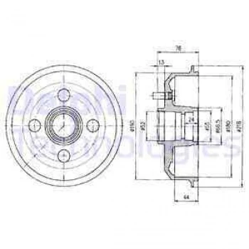 Ford Kampana Arka (180 Mm) (+abs) Escort 90>00 Courıer Fiesta Fiesta III Fiesta IV 00>12 - Delphi Bf329