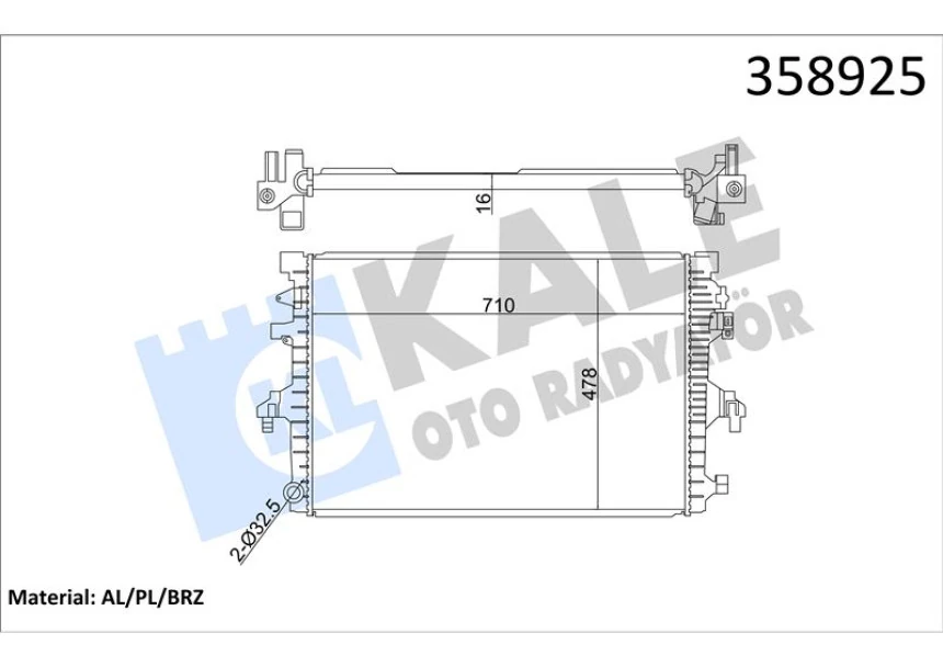 Vag Motor Su Radyatoru Transporter T6 10>15 - Kale 358925