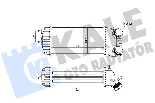 TURBO INTERCOOLER RADYATORU BERLINGO II PARTNER II XSARA PICASSO DV6 (1,6 HDI) OLCU: (147,5×300×85) - KALE 352310