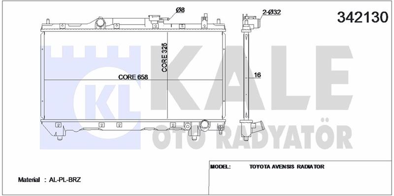 MOTOR SU RADYATORU AVENSIS 98>00 MANUEL - KALE 342130