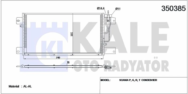 Scanıa Truck Kondenser (klima) Radyatoru Scanıa P, G, R, T Seriler 2004 Ve Sonrası - Kale 350385