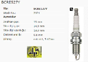 Unıversal Buji-U.paso Kalem Diş Tirnak Toyota - Ngk-Bcre527y