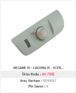 Unıversal Sunroof Anahtarı-Megane III - Laguna III - Scenic III - Mcar-An750b