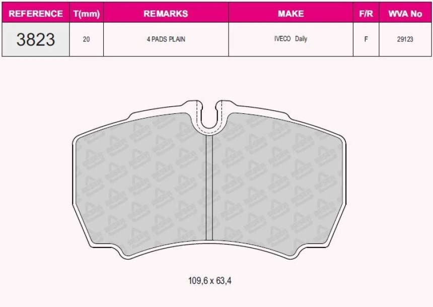 İveco Ticarı Arka Fren Disk Balata Ford Transıt V347 Jumbo 3,2tdci 200ps 07>14 Arka Cift Teker / İveco Daıly III - Grap 93823