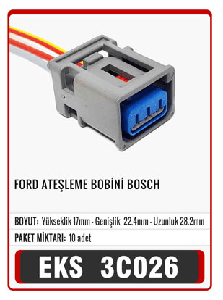 SOKET> FORD ATEŞLEME BOBİNİ BOSCH   S3034 - EKS-3C026