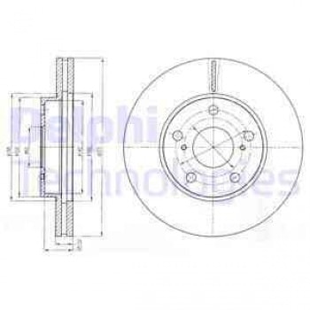 ON FREN DISKI (AYNASI) HAVALI TOYOTA COROLLA AURIS D4D DIZEL 2007-2012 (273X5) - DELPHI BG4234C