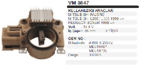 KONJEKTÖR-MT 12V MITS.YM L200/300 99----- PEJO BOXER - VERTEX-VM0847