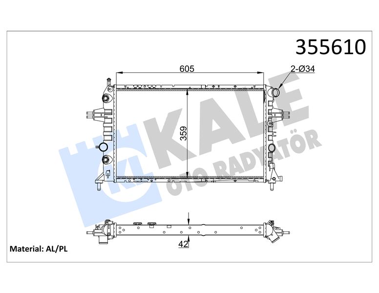 MOTOR SU RADYATORU ASTRA G Y20DTH Y22DTR - KALE 355610
