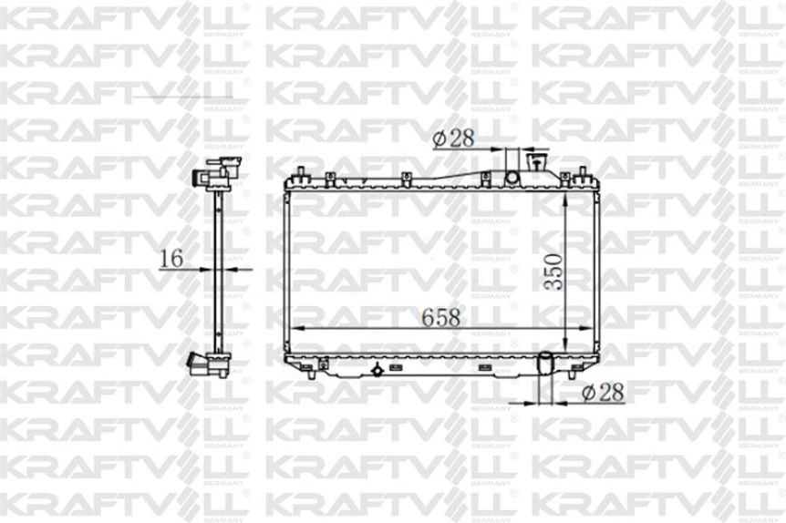 Honda Motor Su Radyatoru Honda CIVIC 2001 2006 Manuel Vites (350*658*16) Brazıng (mt) - Kraftvoll 08040041