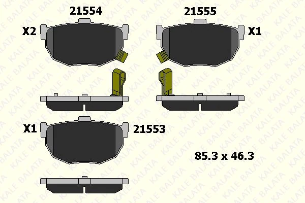 Kia Arka Fren Balatası Hyundaı Elantra 1996-2006 Kia Cerato 2004-> - Kale B 21553 140 05 Ans