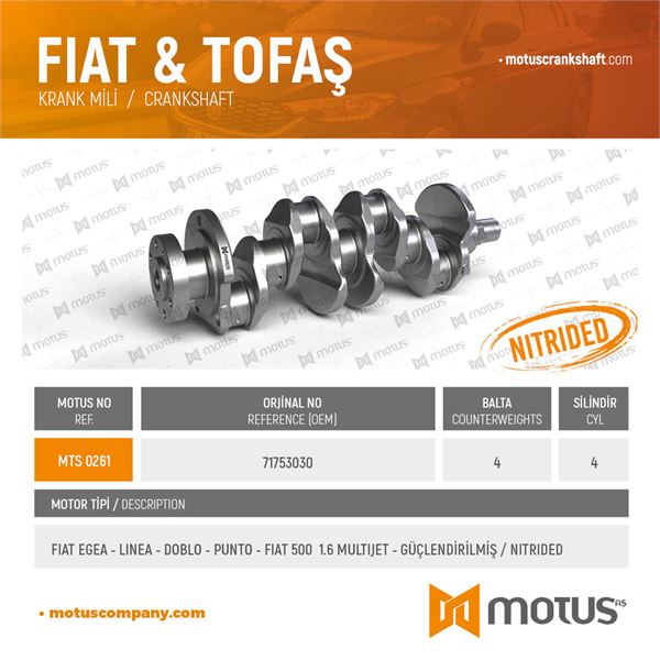 KRANK MILI DOBLO LINEA EGEA 1,6 MULTIJET - MOTUS 261