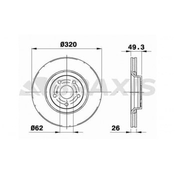 ON FREN DISK (AYNASI) TOYOTA AVENSIS VERSO 2.0 D4D 2.2 D4D 08-18 (320X5) - BRAXIS AD1030