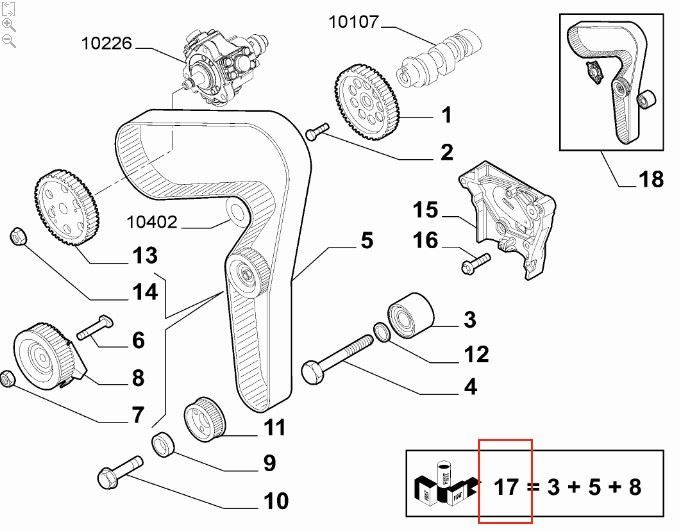 EKSANTRIK TRIGER RULMAN KITI DOBLO LINEA LANCIA DELTA 1,6 MULTIJET 07> - OPAR 59360961