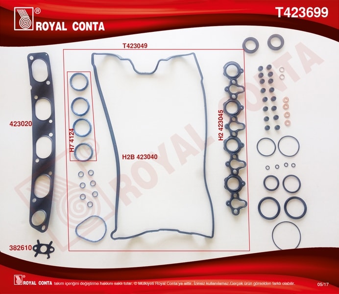 UST TAKIM CONTASI (YARIM) SKT KECELI REINZ SUBAP LASTIKLI SILINDIR KAPAKSIZ MASTER 2,2 / 2,5DCI - ROYAL T423699