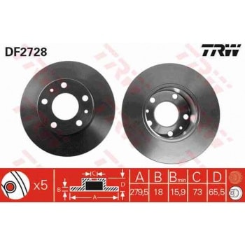 ON FREN DISK AYNASI DUCATO BOXER JUMPER 14Q (15 JANT) 94>02 HAVA SOGUTMASIZ - TRW DF2728