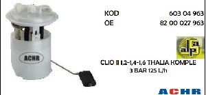 Unıversal Yakıt Modülü Renault Clio II 1,2-1,4-1,6 Thalıa 3 Bar 125 L/h - Achr-60304963