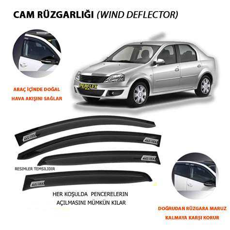 Renault Cam Ruzgarlıgı Classıc Tip 4 Parca Logan  2012+ - Perflex Pa4-Dc03