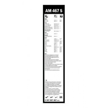 SILECEK SUPURGESI ON TK. (650mm / 475mm) B-CLASS W246 11>18 - BOSCH 3397007467