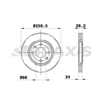 ON FREN DISK AYNASI HAVALI P406 1.6 1.8 16V 1.9 1.9TD 95> - BRAXIS AE0226