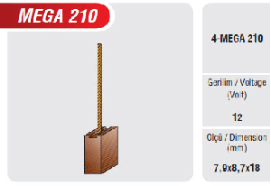 KLİMA KÖMÜRÜ-PEU 206/306/307   7,9x8,7x18…... - MEGA-MEGA210