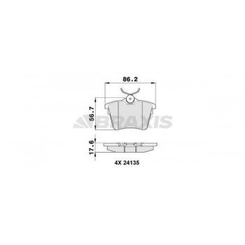 ARKA FREN BALATASI P407 04> C5 III 09> 1,6HDI 110 FAP 1,8 2,0 2,0 HDI 135 FAP 2,2 3,0 - BRAXIS AA0105