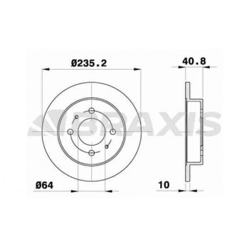 ARKA FREN DISKI (AYNASI) DUZ MITSUBISHI CARISMA 1995-2006 VOLVO / S40 95-> V40 95-> DUZ (260MM) - BRAXIS AE0579