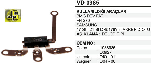 İKAZ DİYOT-DEL BMC DEV FATİH-FH270-SAMSUNG (AKREP DİYOT) - VERTEX-D0985