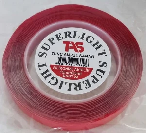 Unıversal Çift Taraflı Bant-Şeffaf 20mm X 5m   Silikonlu - Sprlight-Bant03