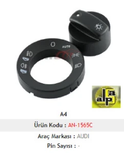Unıversal Far Anahtarı>audi A4 01-08 Far Anah. - Çerçevesi Ve Butonu Autolu   >> - Mcar-An1565c