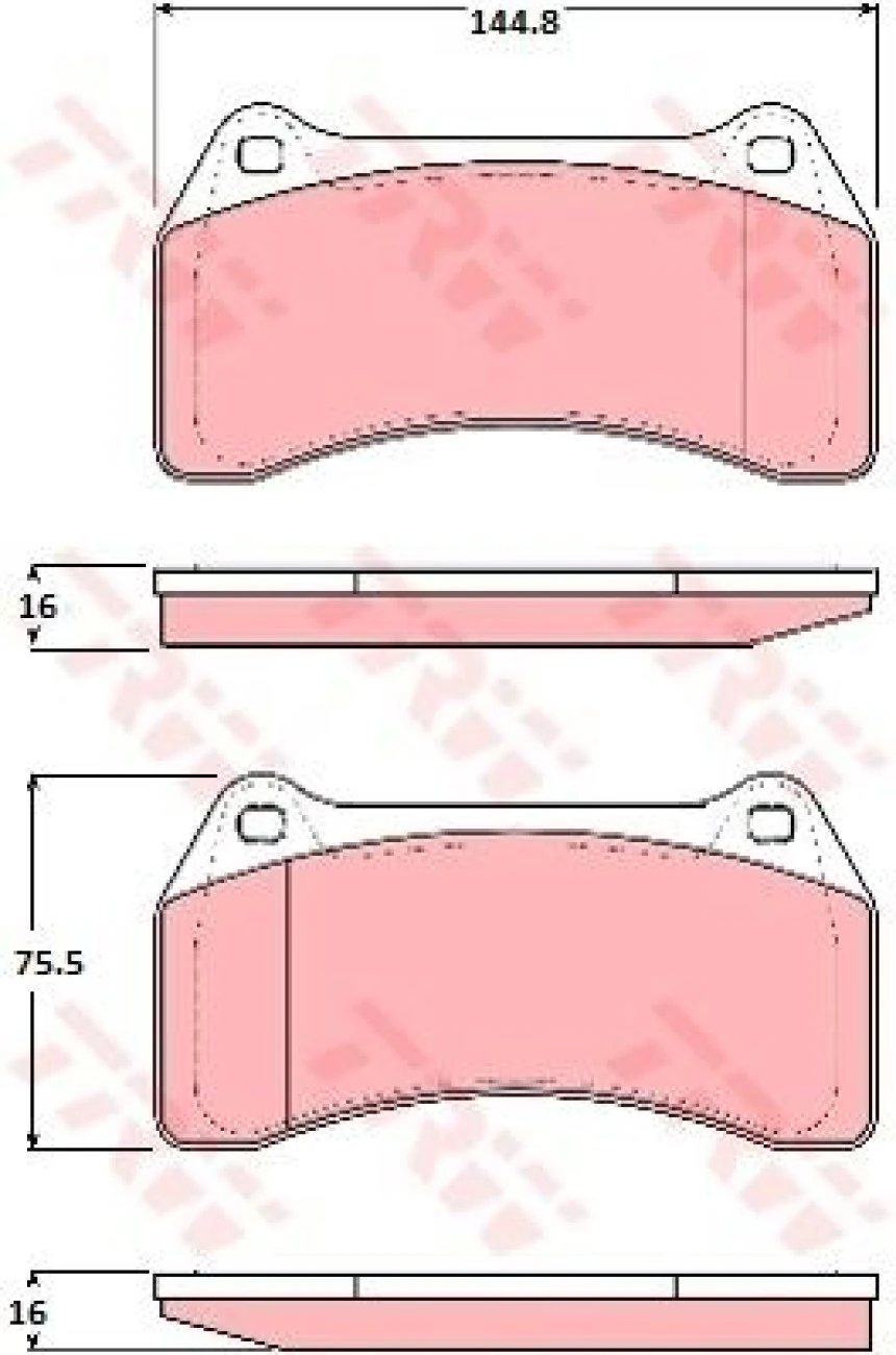 Jaguar Fren Balatası On Jaguar S-Type II (x200) R 4,2 V8 04>07  Xj (x350, X358) R 4.2 03>09 - Trw Gdb1512