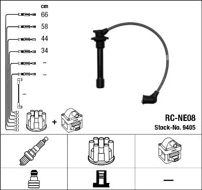 BUJI KABLOSU TAKIM - RC-NE08 - NGK 9405